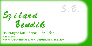 szilard bendik business card